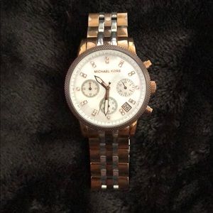 Michael Kors Bronze & Silver Watch